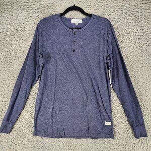 Kinetix Shirt Mens Small Blue Long Sleeve Henley *NWT*